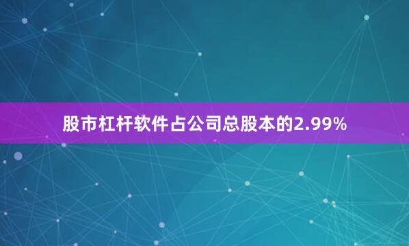 股市杠杆软件占公司总股本的2.99%